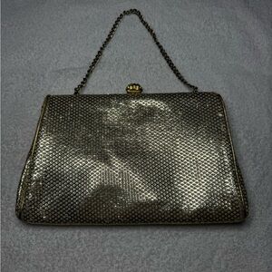 Gold Toned Clutch Purse Chain Handle
